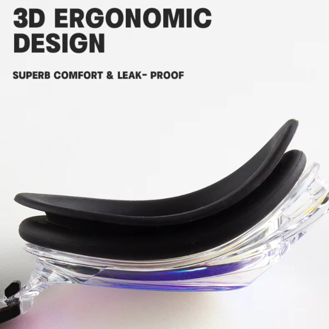 Wholesale Racing Competition High Quality Sports Swim Goggles with Rainbow Coating Lens