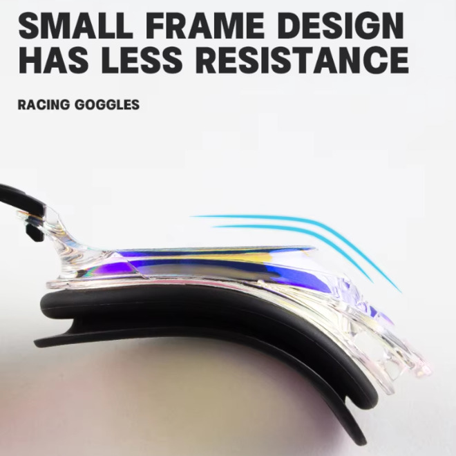 Wholesale Racing Competition High Quality Sports Swim Goggles with Rainbow Coating Lens