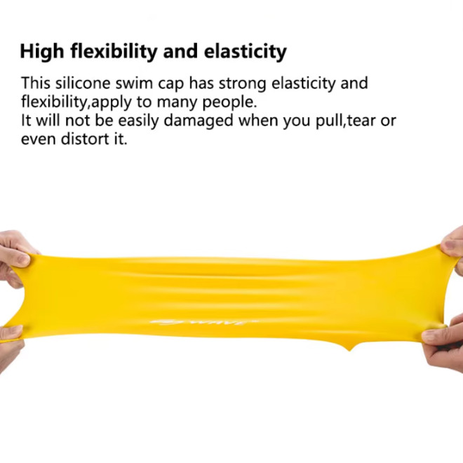 Silicone High Elasticity Swimming Cap For Long Hair Women
