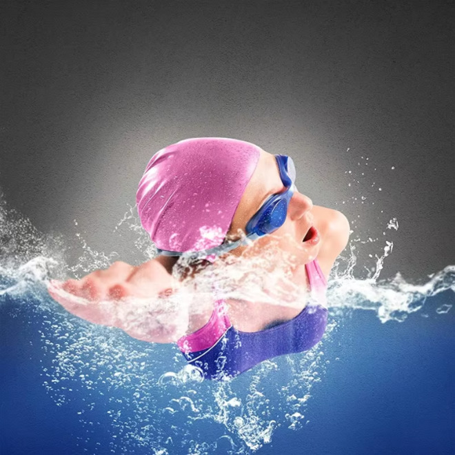 Womens Large Size Waterproof Silicone Swimming Caps For Swimming Diving