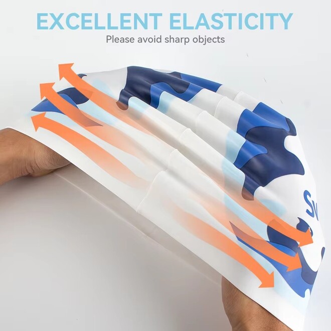 Environmental Silicone Color Fading Resistant Swimming Caps For Women