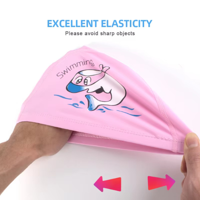 Skin Friendly Printed Dolphin Pattern Swimming Cap