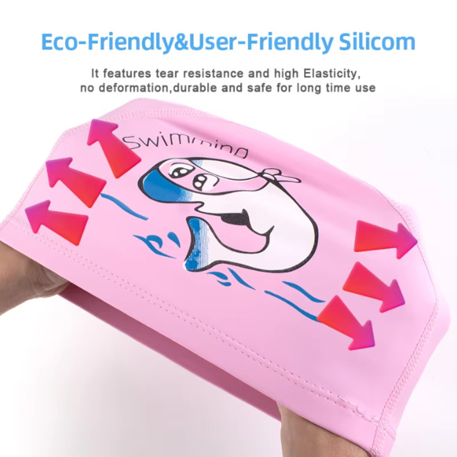 Skin Friendly Printed Dolphin Pattern Swimming Cap