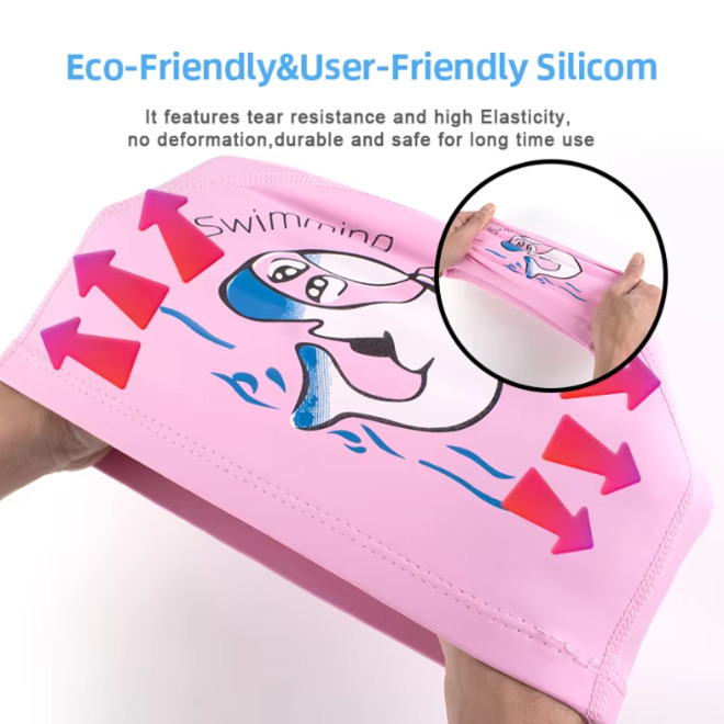 Skin Friendly Printed Dolphin Pattern Swimming Cap