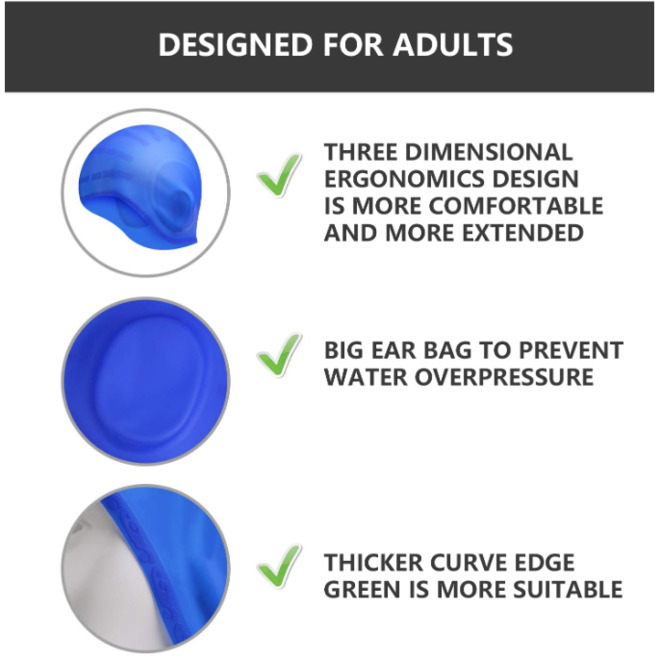 Waterproof Silicone Leak Proof Ear Protection Swimming Cap