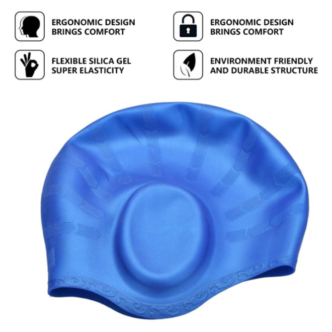 Waterproof Silicone Leak Proof Ear Protection Swimming Cap